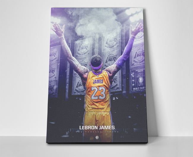 Lebron James Lakers Chalk Poster or Wrapped Canvas - Player Season