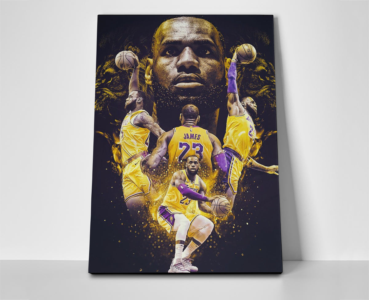 Lebron James Lakers Montage Poster or Wrapped Canvas - Player Season