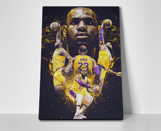 Lebron James Lakers Montage Poster or Wrapped Canvas - Player Season