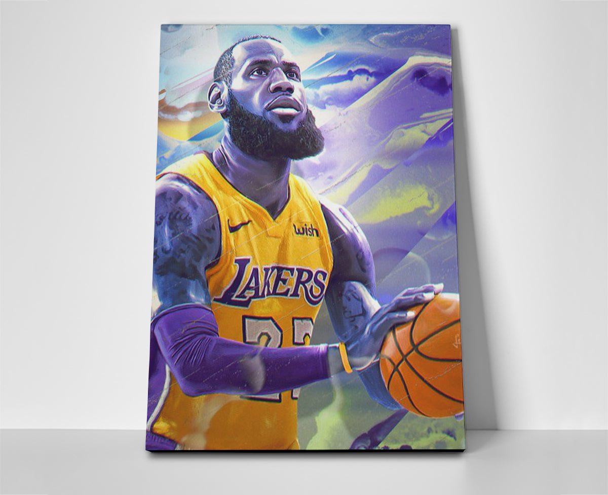 Lebron James Lakers Painting Poster or Wrapped Canvas - Player Season