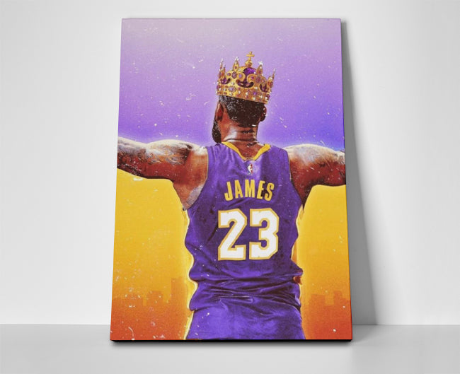Lebron James Lakers Crown Poster or Wrapped Canvas - Player Season