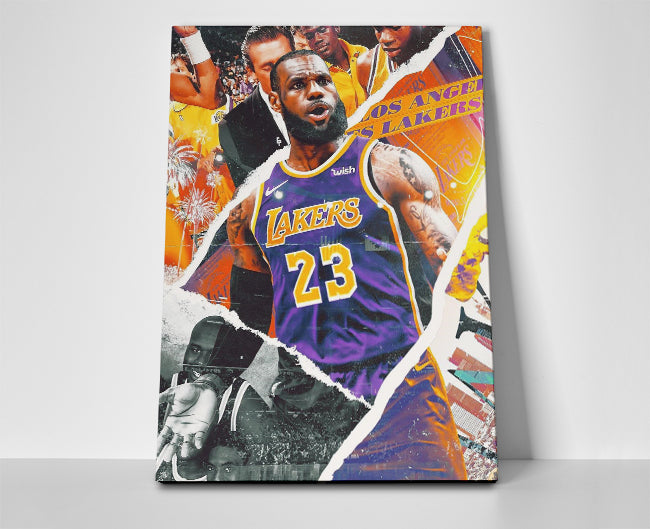 Lebron James Lakers Collage Poster or Wrapped Canvas - Player Season
