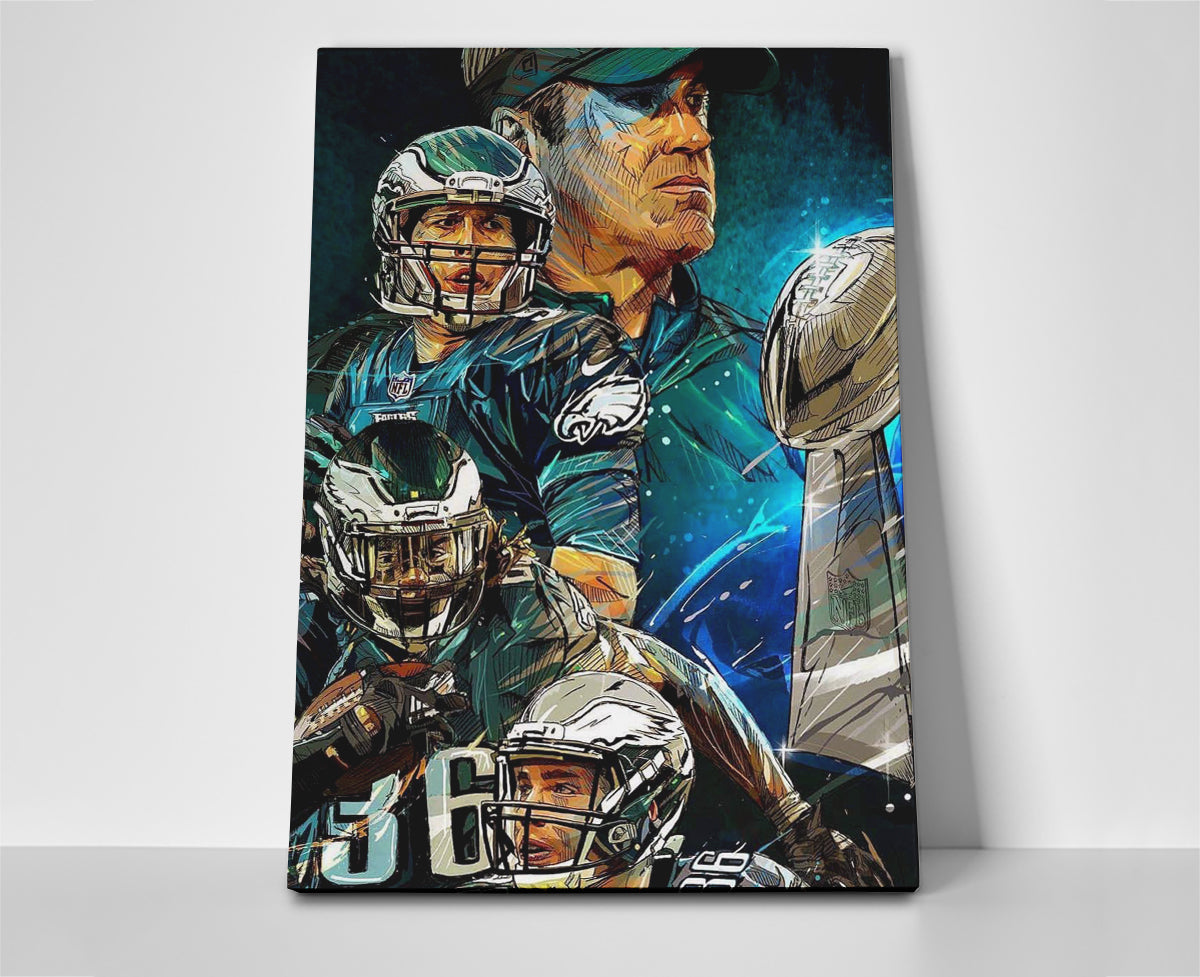 Philadelphia Eagles Superbowl Poster or Wrapped Canvas - Player Season