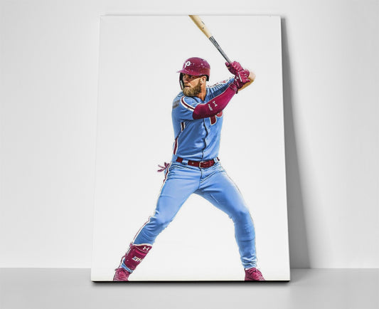 Bryce Harper Phillies Poster or Wrapped Canvas - Player Season