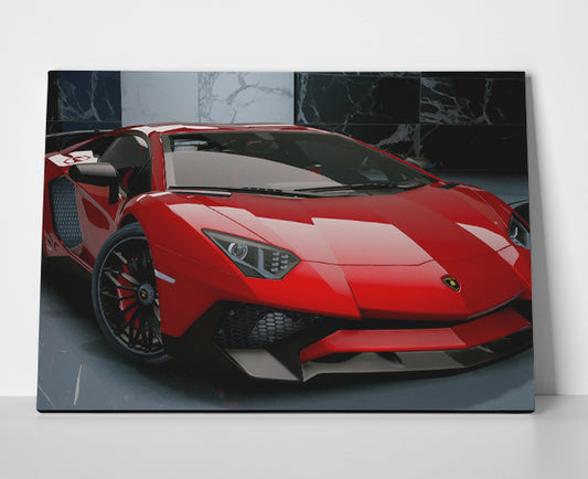 Lamborghini Red Poster or Wrapped Canvas - Player Season