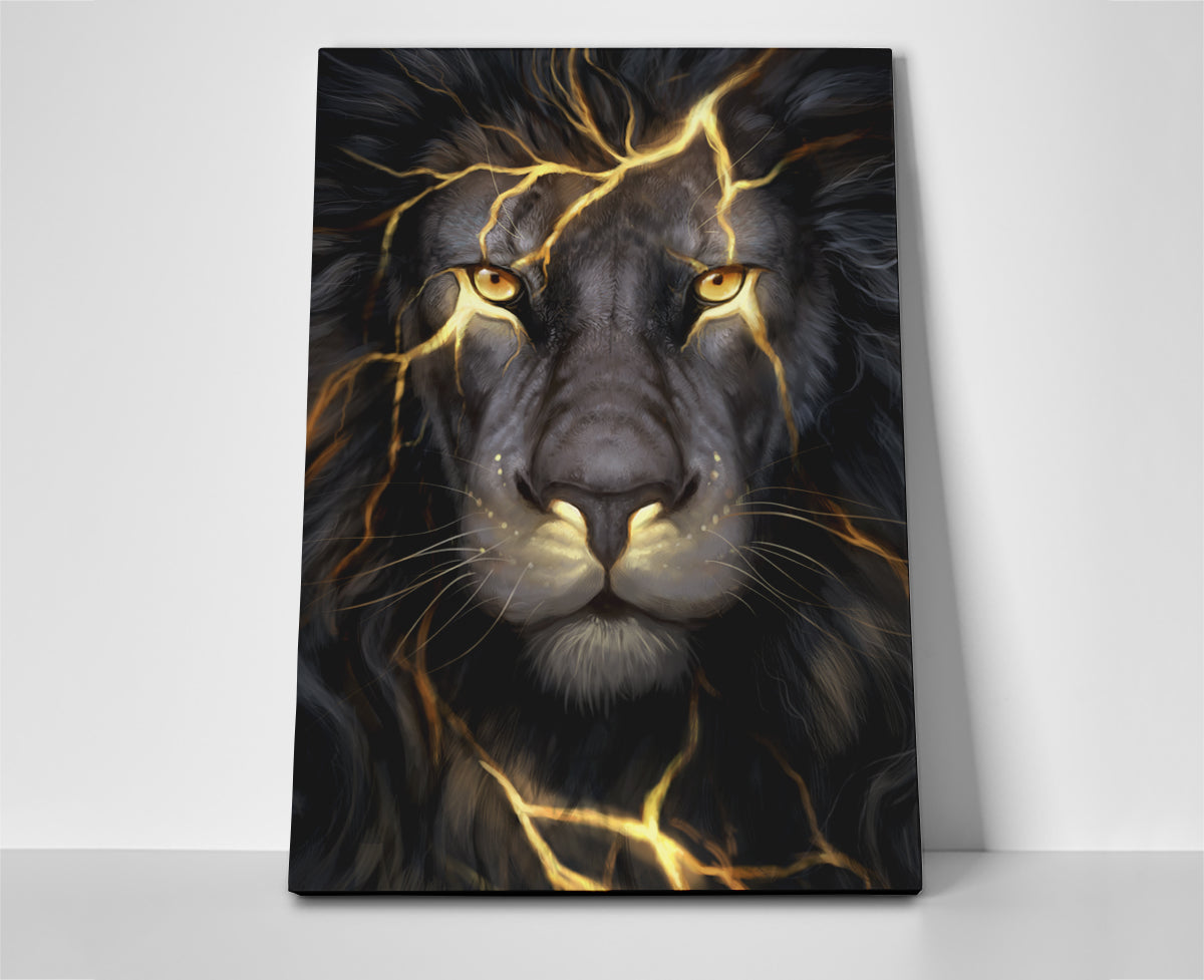 Black Lion Poster or Wrapped Canvas