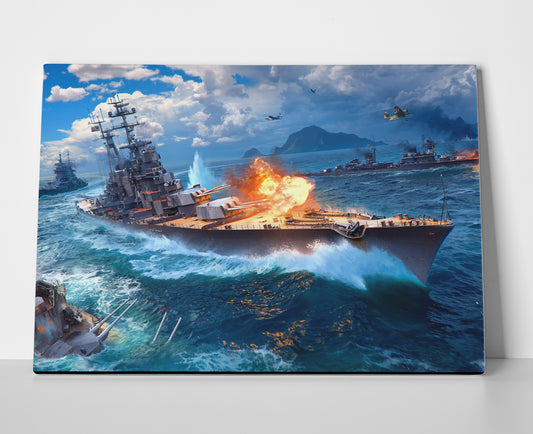 US Navy Battleship Poster canvas