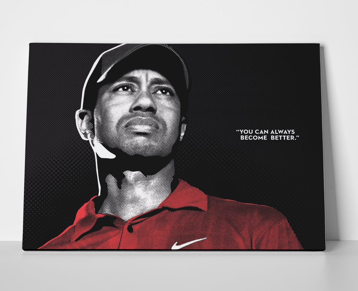 Tiger Woods Quote Poster canvas