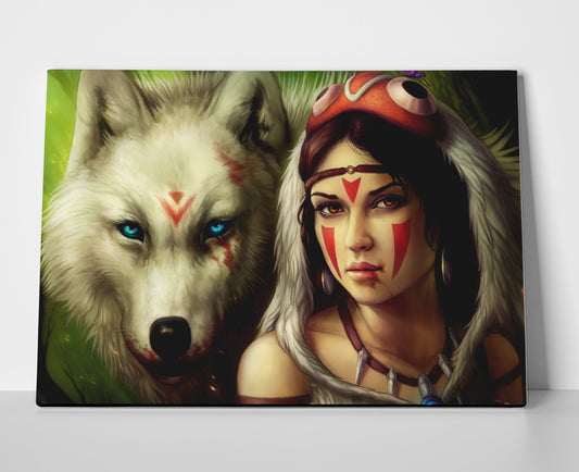 Indian Girl Wolf Poster