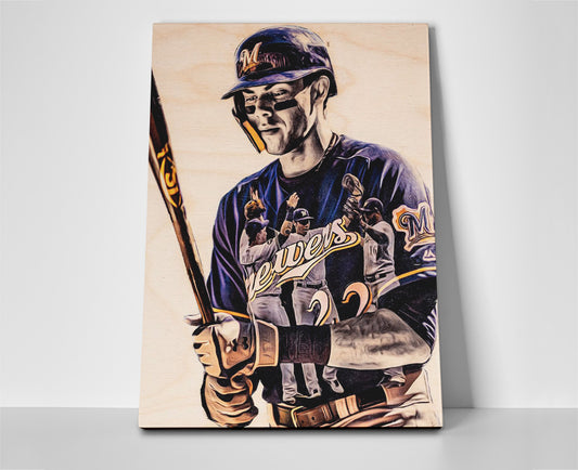 Christian Yelich Brewers Poster or Wrapped Canvas