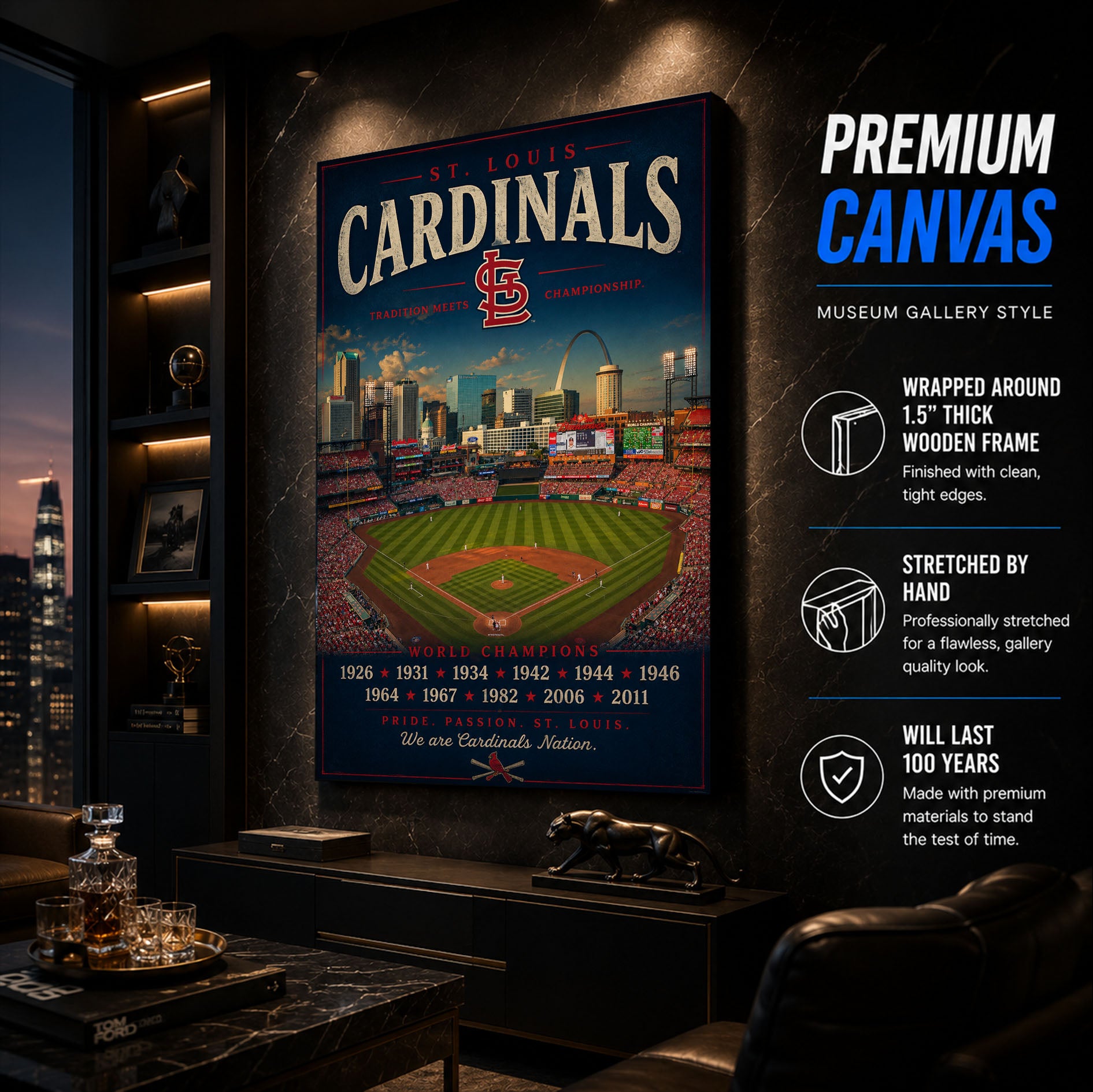 St Louis Cardinals Stadium Fan Poster or Canvas Wall Art