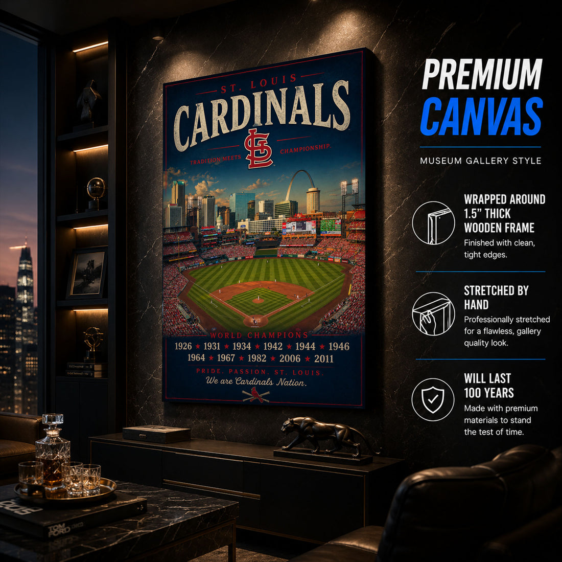 St Louis Cardinals Stadium Fan Poster or Canvas Wall Art