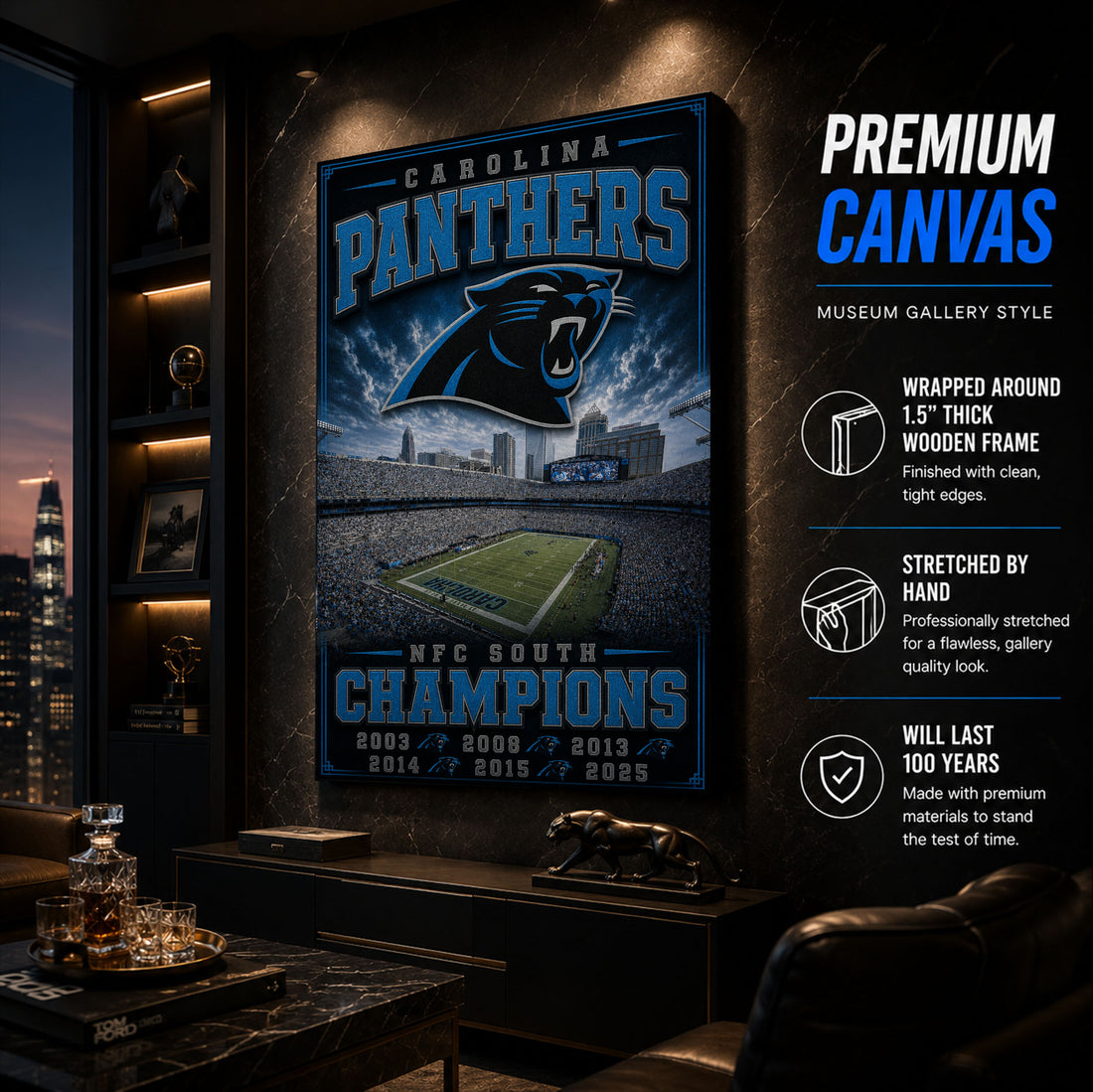 Carolina Panthers Stadium Fan Poster or Canvas Wall Art