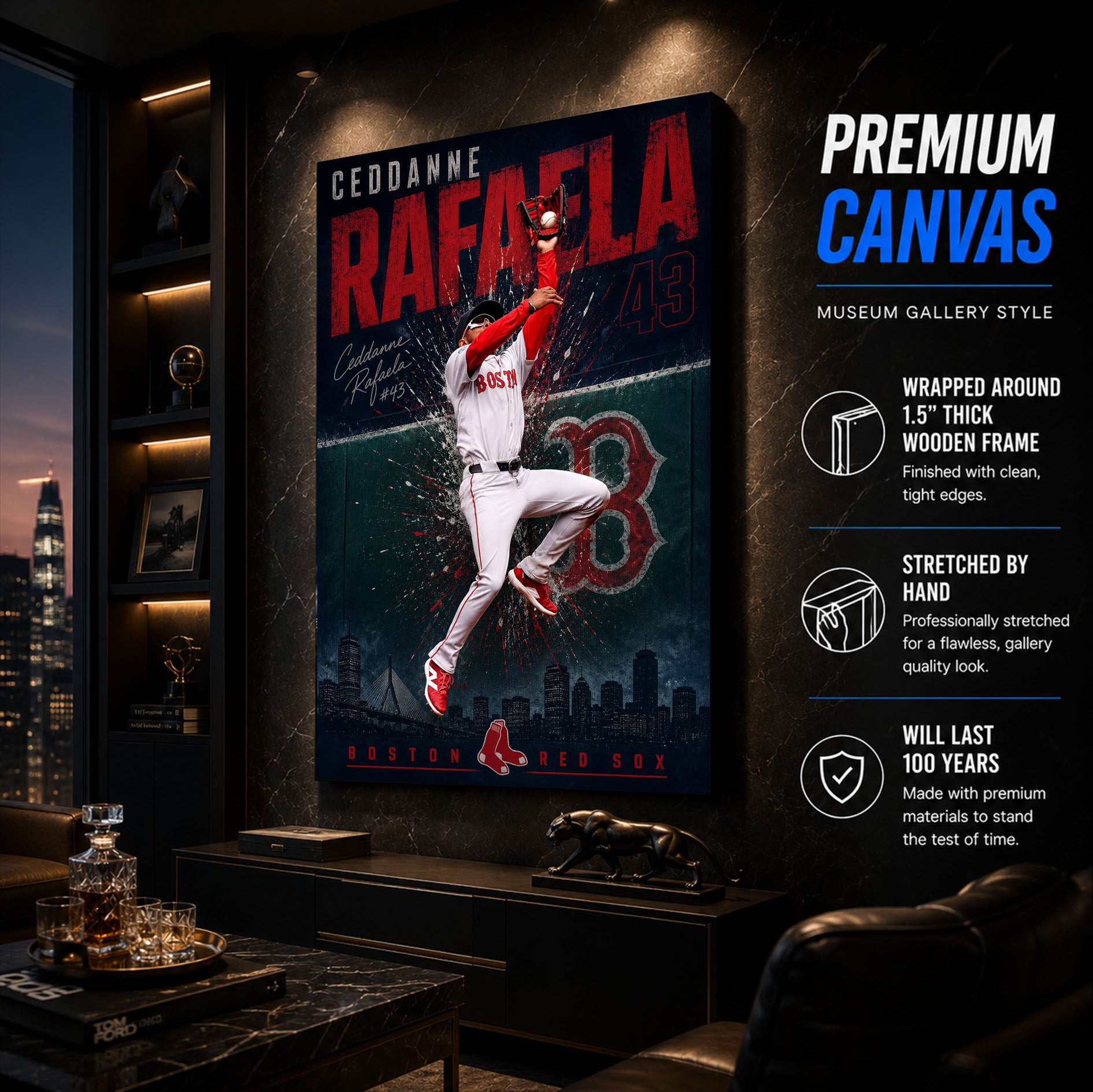 Ceddanne Rafaela Red Sox Poster or Canvas Wall Art