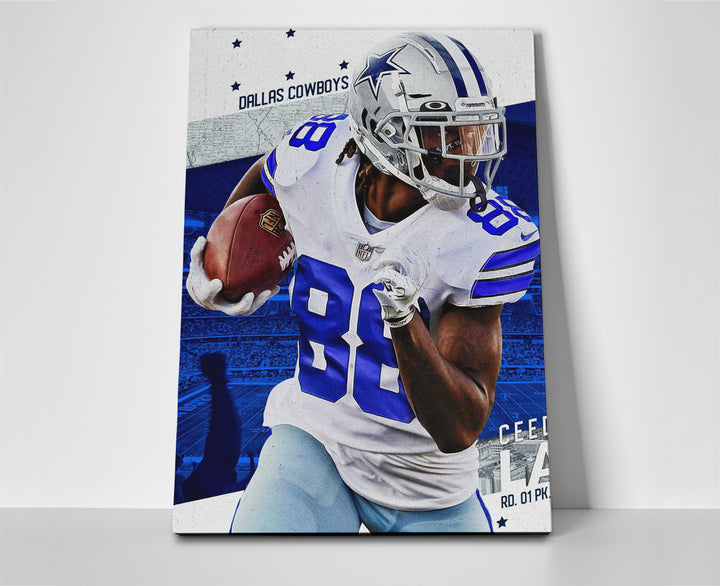 dallas cowboys helmet in stadium football canvas wall art Ceedee Lamb Cowboys Poster or Wrapped Canvas – Player Season