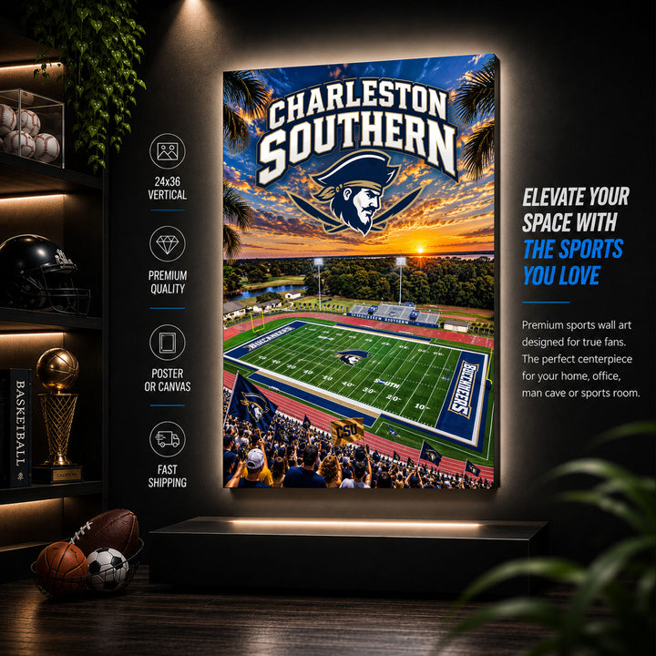 Charleston Southern Football Stadium Poster or Canvas Wall Art