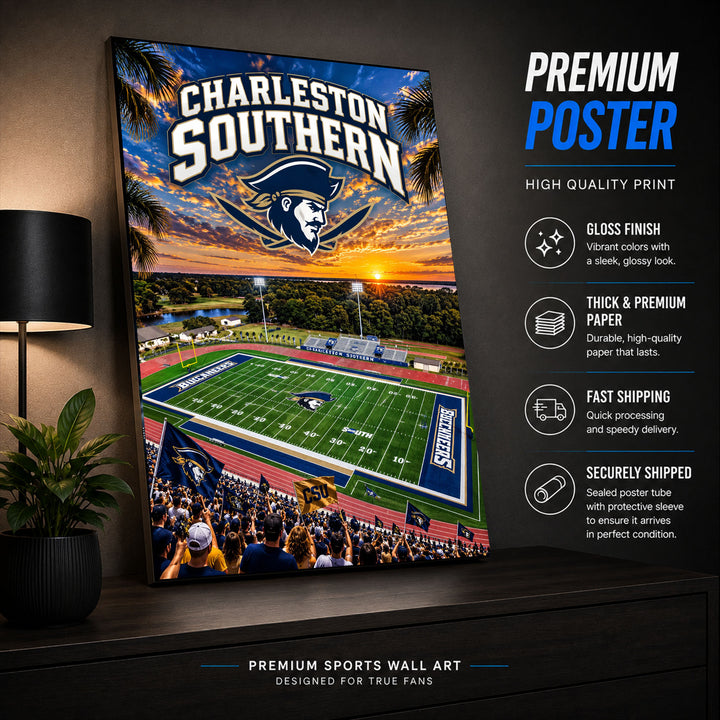 Charleston Southern Football Stadium Poster or Canvas Wall Art