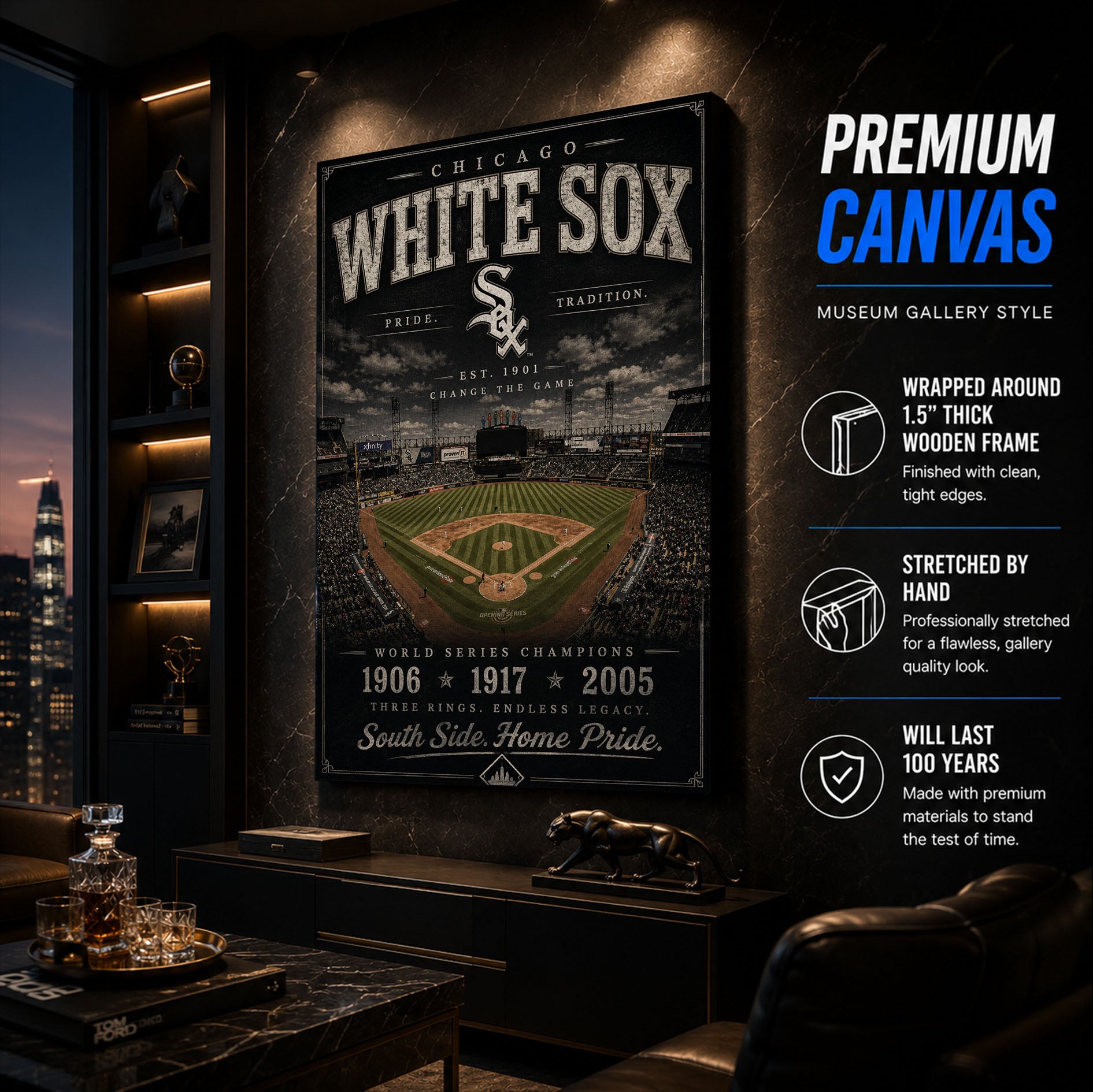 Chicago White Sox Stadium Fan Poster or Canvas Wall Art
