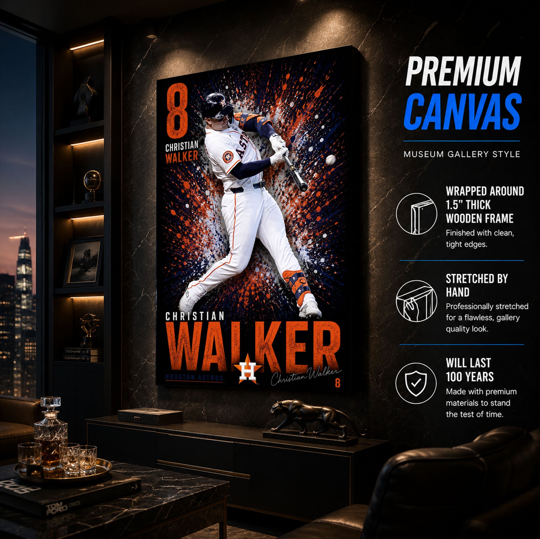 Christian Walker Astros Poster or Canvas Wall Art