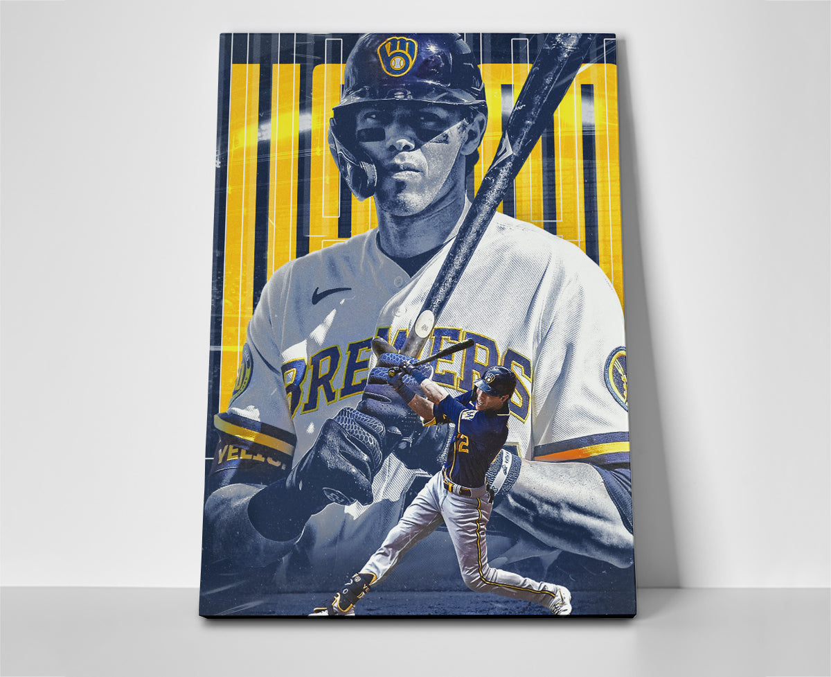 Christian Yelich Swing Poster or Wrapped Canvas