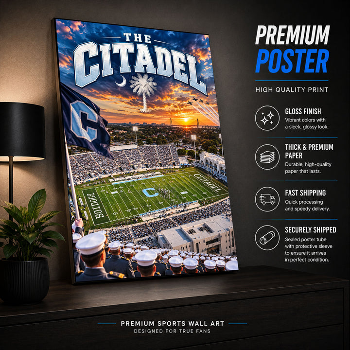 The Citadel Football Stadium Poster or Canvas Wall Art