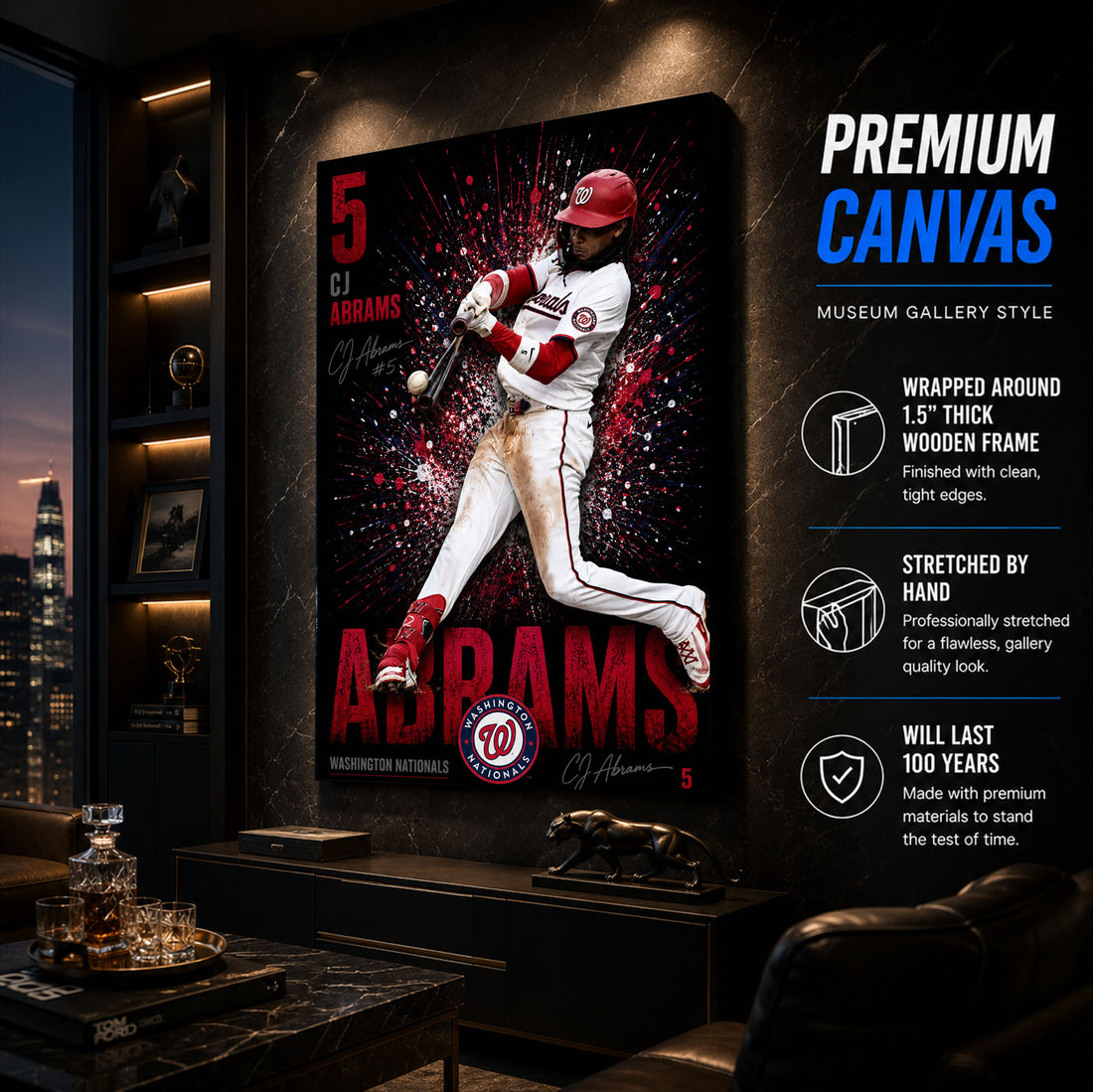 CJ Abrams Nationals Poster or Canvas Wall Art