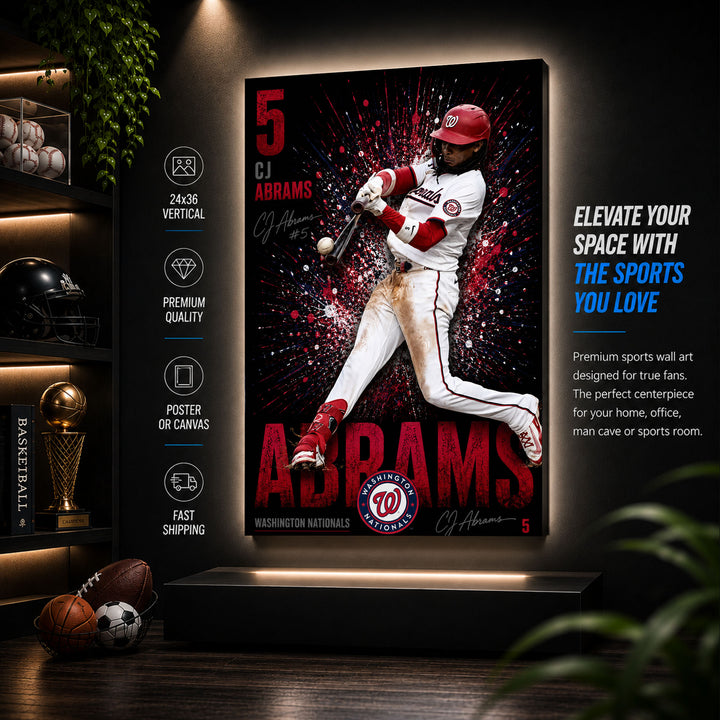 CJ Abrams Nationals Poster or Canvas Wall Art