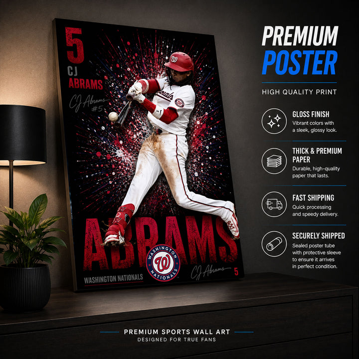 CJ Abrams Nationals Poster or Canvas Wall Art