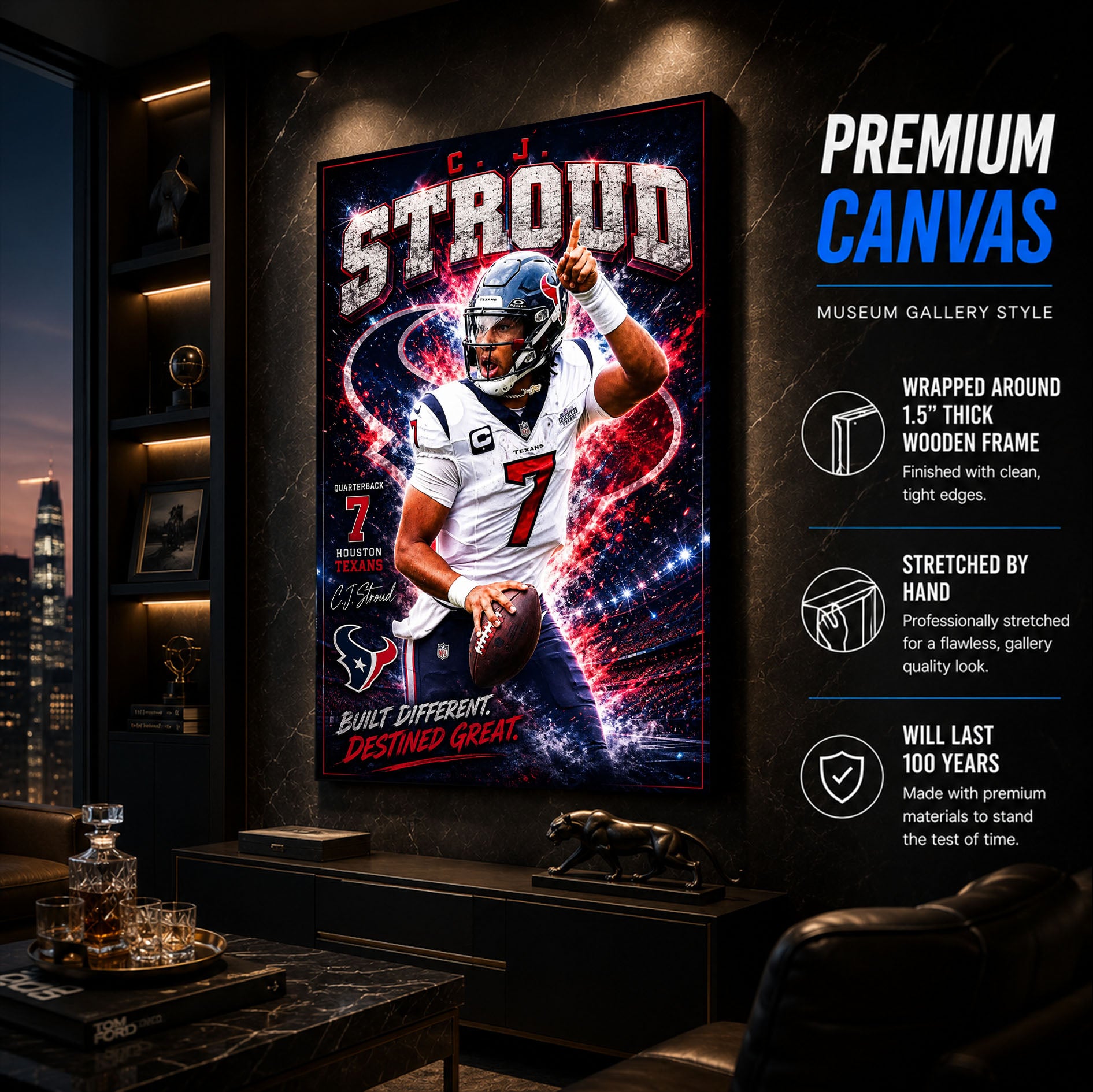 CJ Stroud Texans Fan Poster or Canvas Wall Art