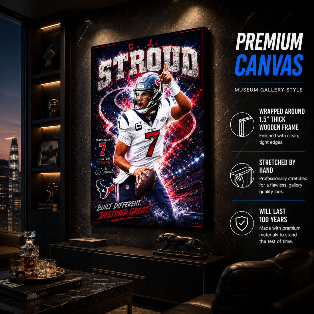 CJ Stroud Texans Fan Poster or Canvas Wall Art