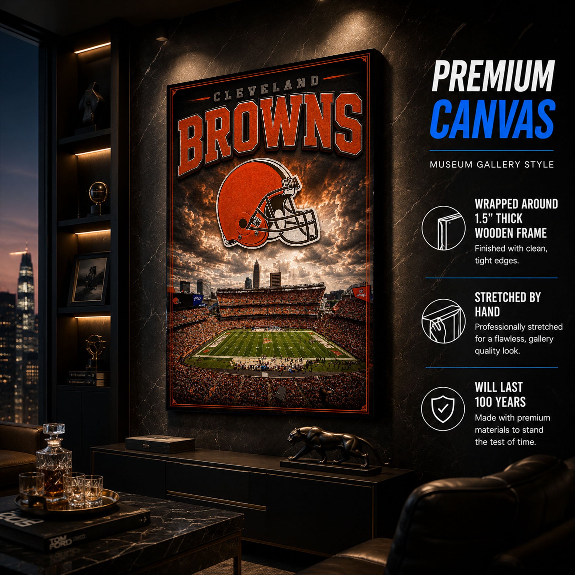 Cleveland Browns Stadium Fan Poster or Canvas Wall Art
