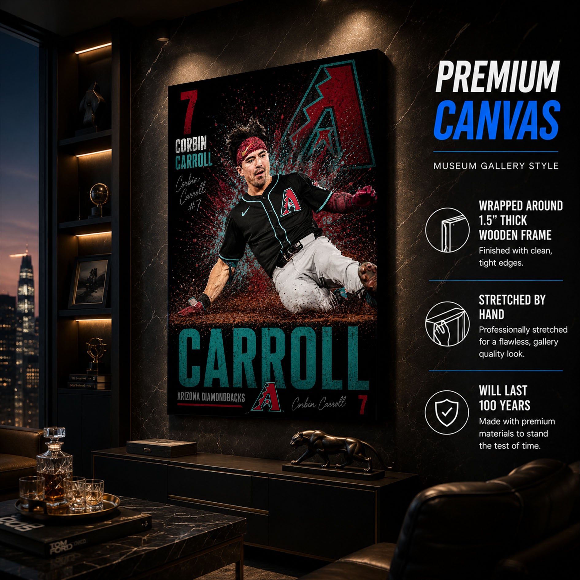 Corbin Carroll Dbacks Poster or Canvas Wall Art