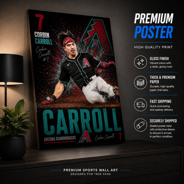 Corbin Carroll Dbacks Poster or Canvas Wall Art