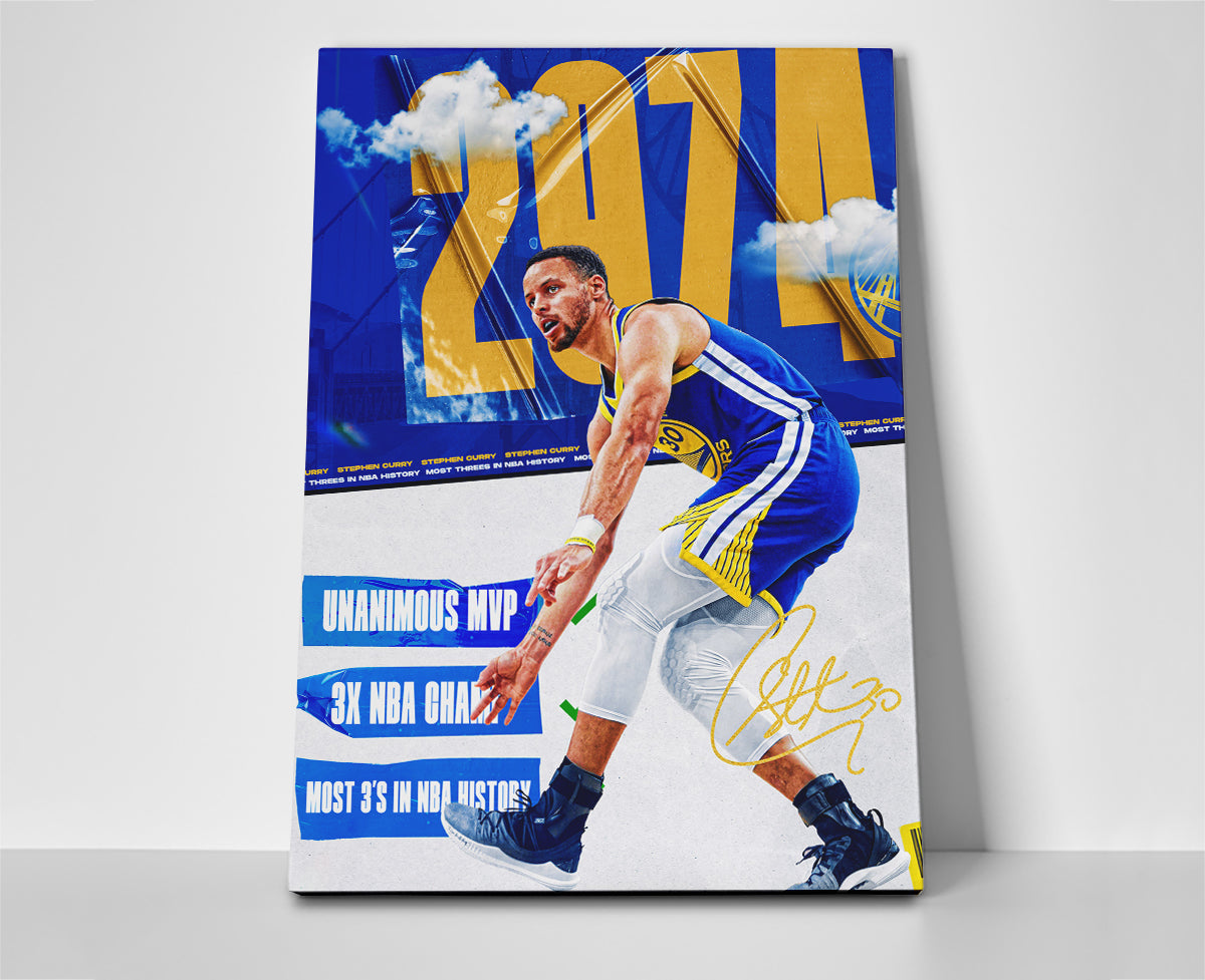 Steph Curry Stats Poster canvas stephen