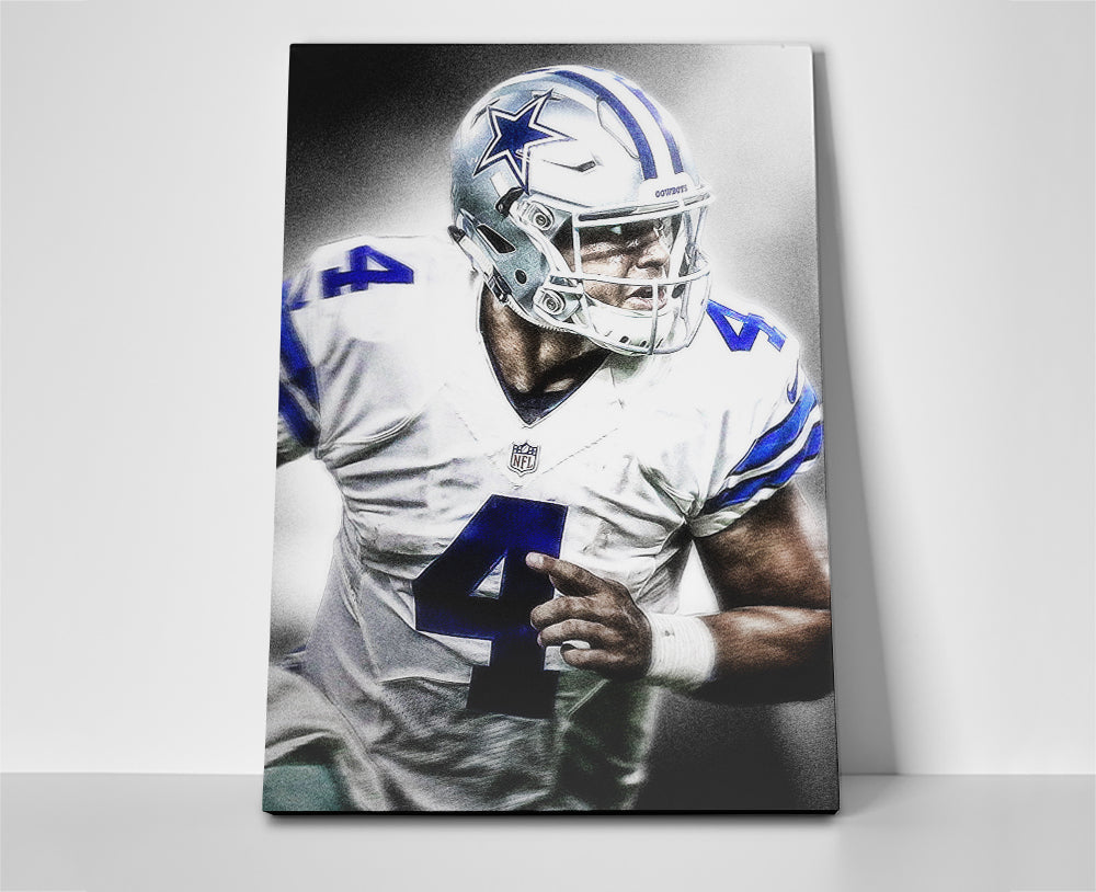 dak prescott poster canvas dallas cowboys wall art