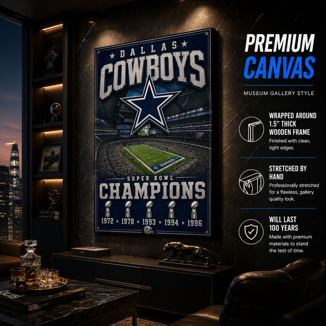 Dallas Cowboys Stadium Fan Poster or Canvas Wall Art