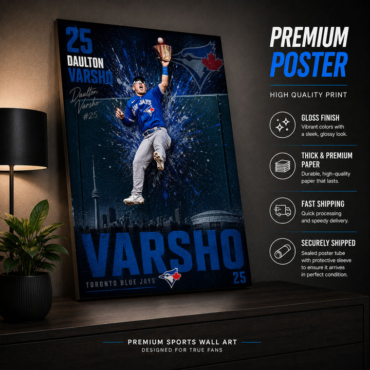Daulton Varsho Blue Jays Poster or Canvas Wall Art