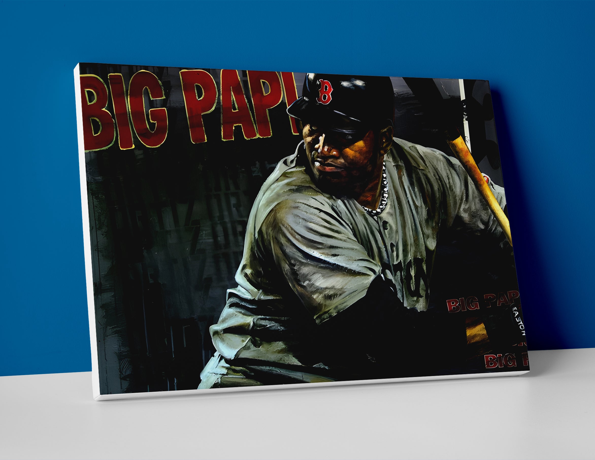 David Ortiz Painting Poster or Canvas Wall Art