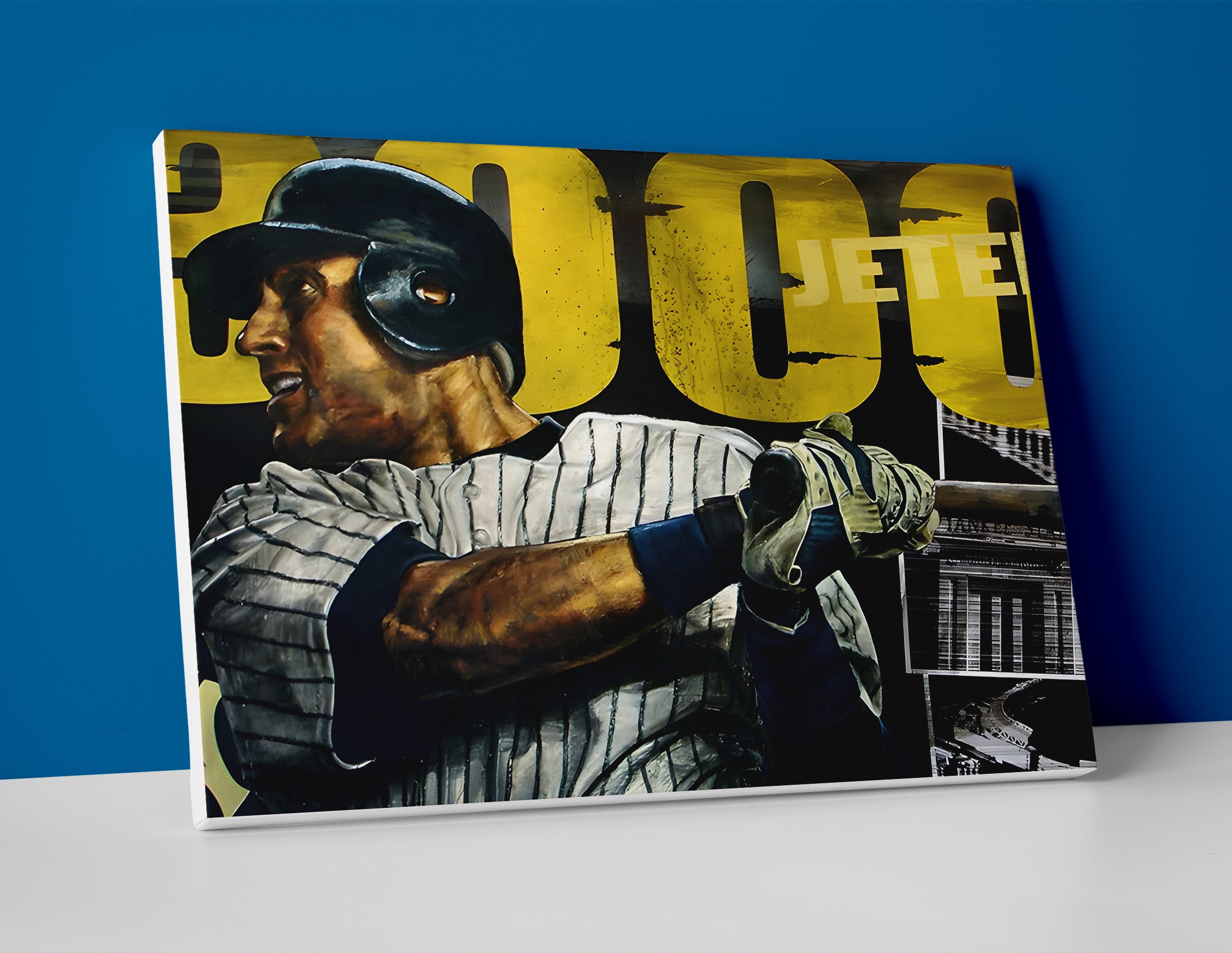 Derek Jeter 3000 Painting Poster or Canvas Wall Art