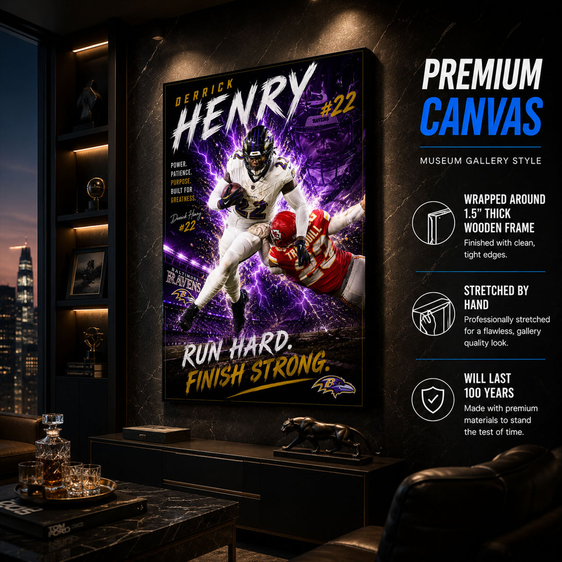 Derrick Henry Ravens Fan Poster or Canvas Wall Art
