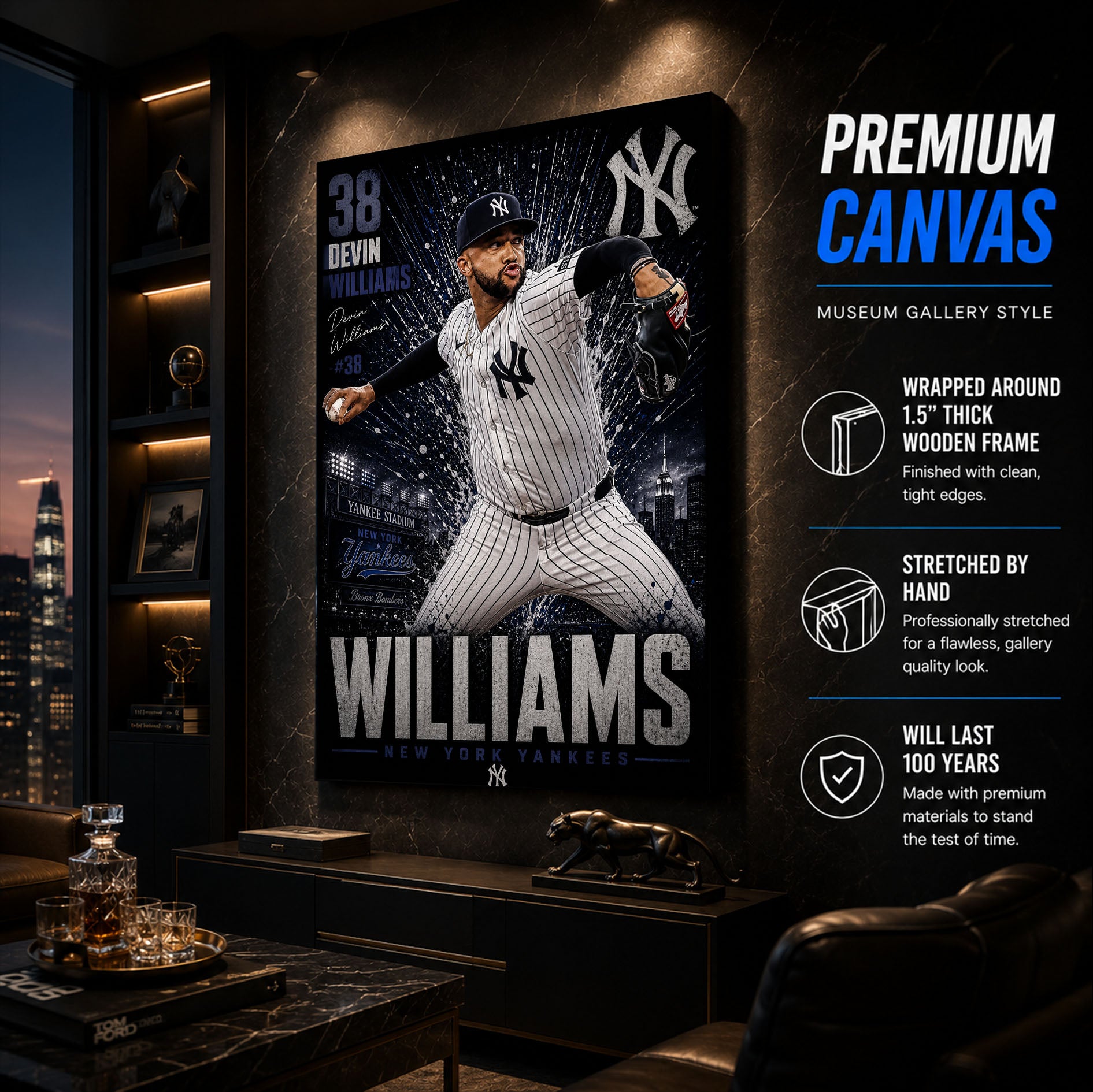 Devin Williams Yankees Poster or Canvas Wall Art