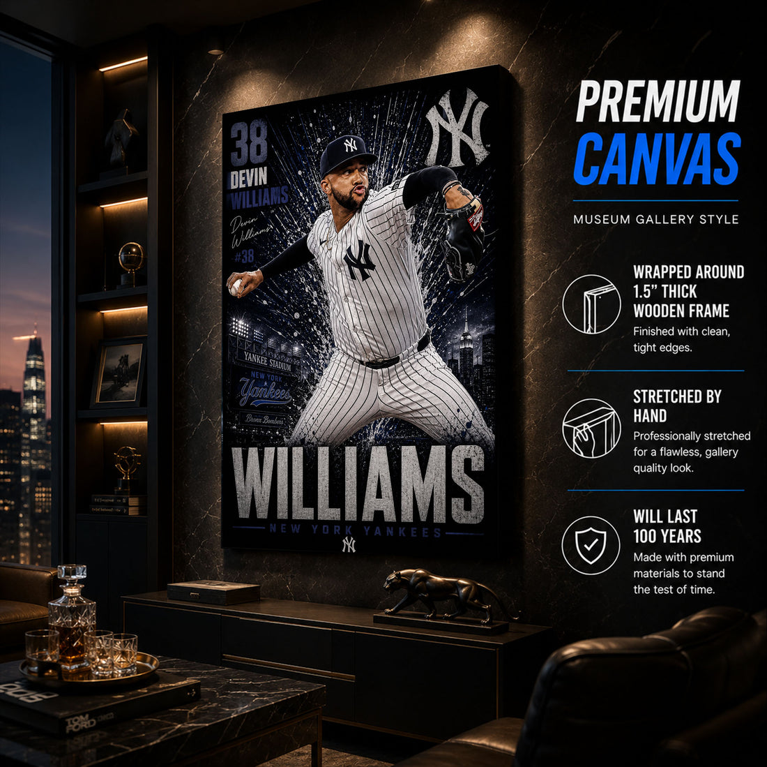 Devin Williams Yankees Poster or Canvas Wall Art