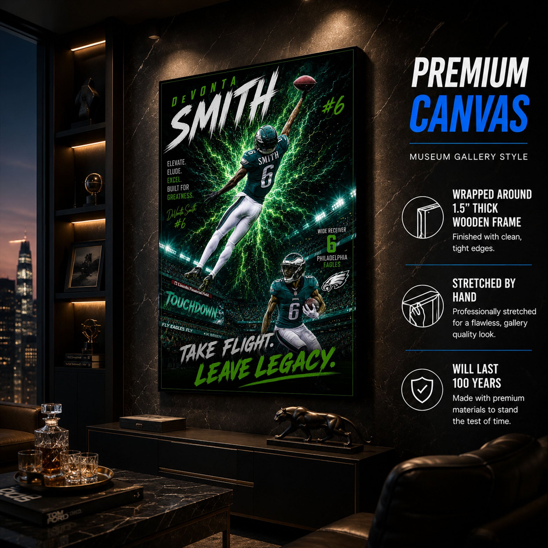 DeVonta Smith Eagles Fan Poster or Canvas Wall Art