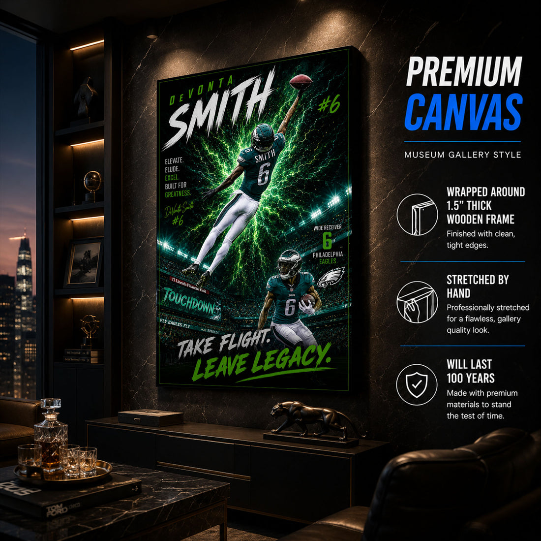 DeVonta Smith Eagles Fan Poster or Canvas Wall Art