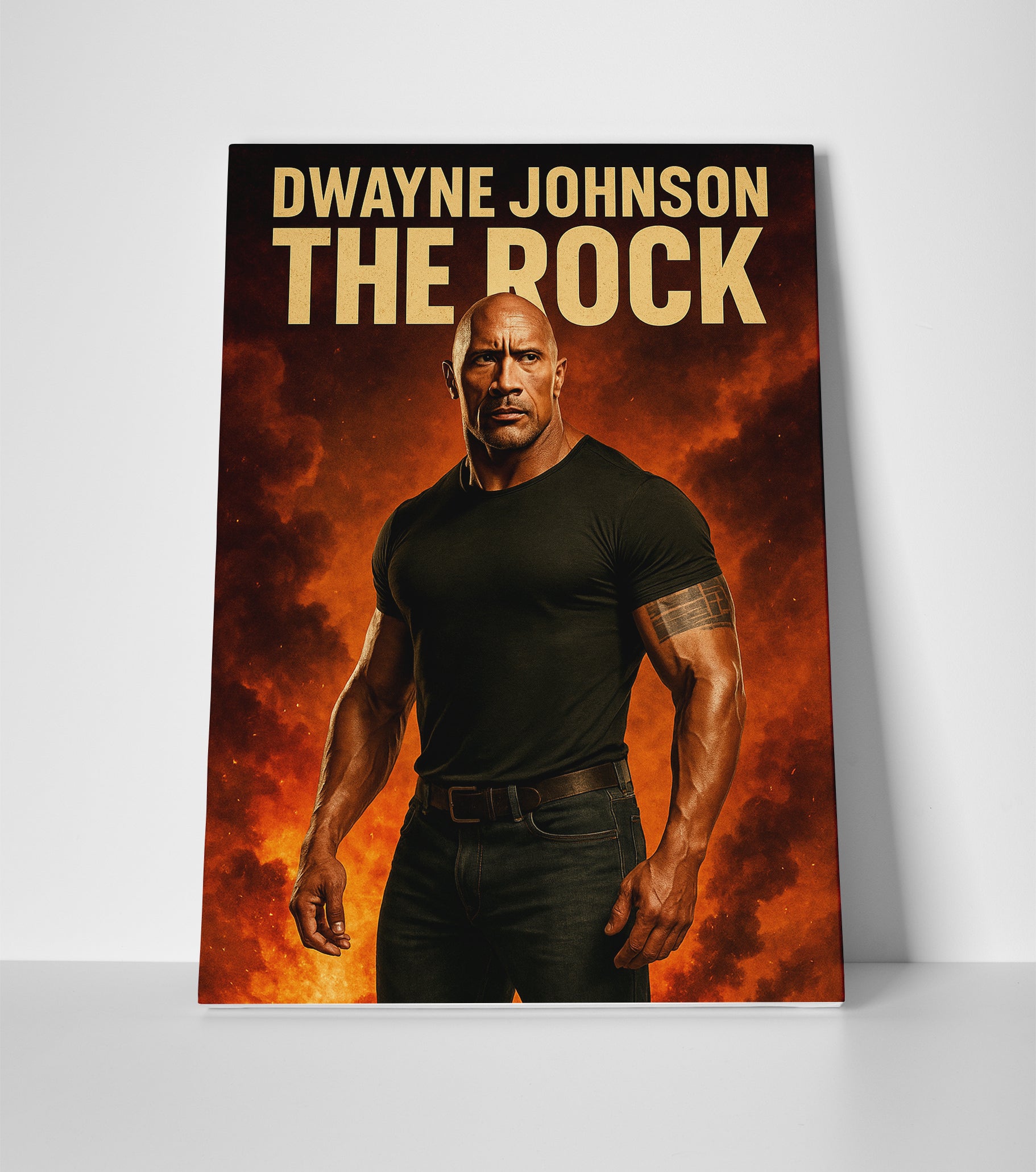 dwayne johnson the rock poster canvas