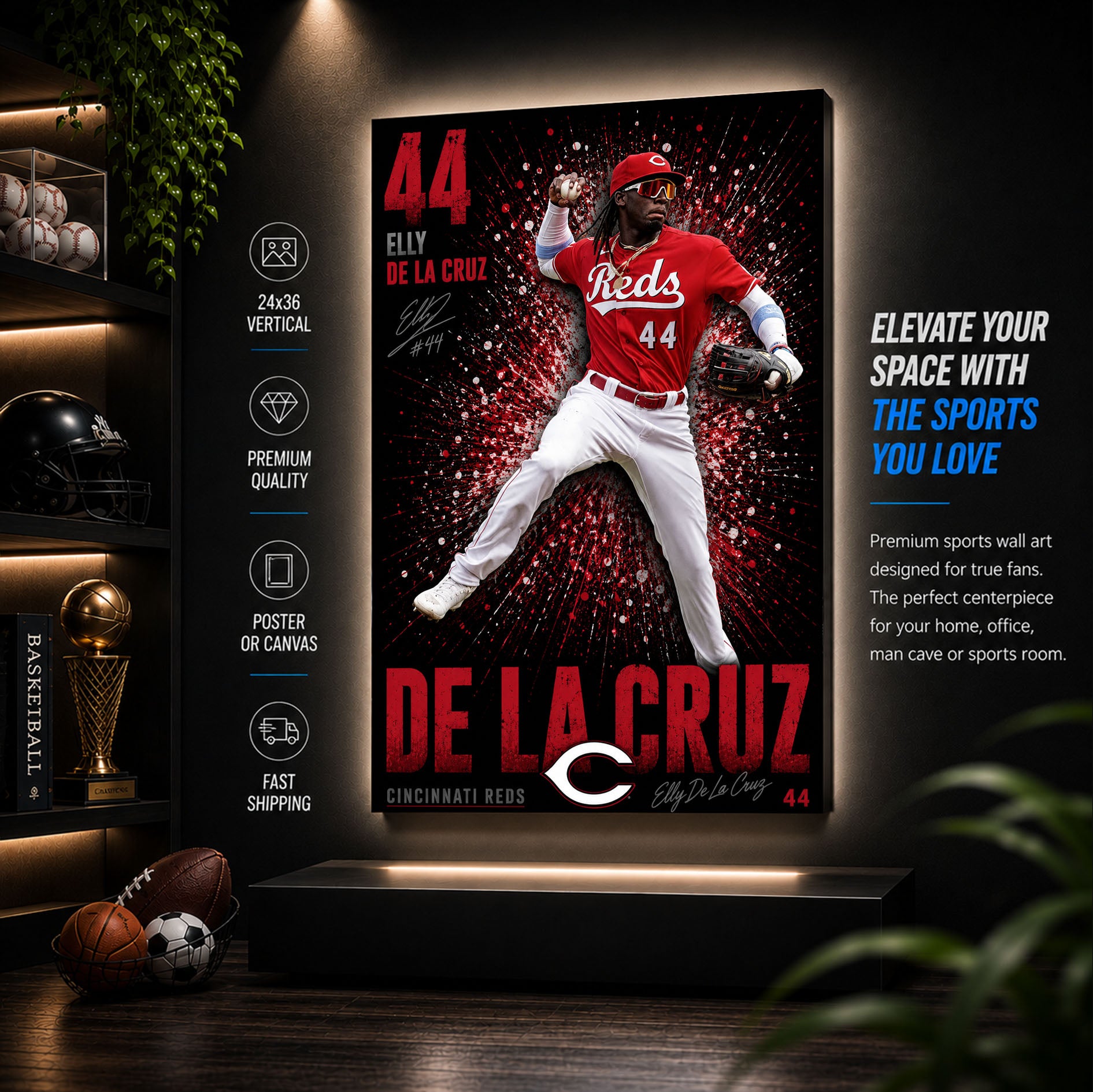 Elly De La Cruz Reds Poster or Canvas Wall Art