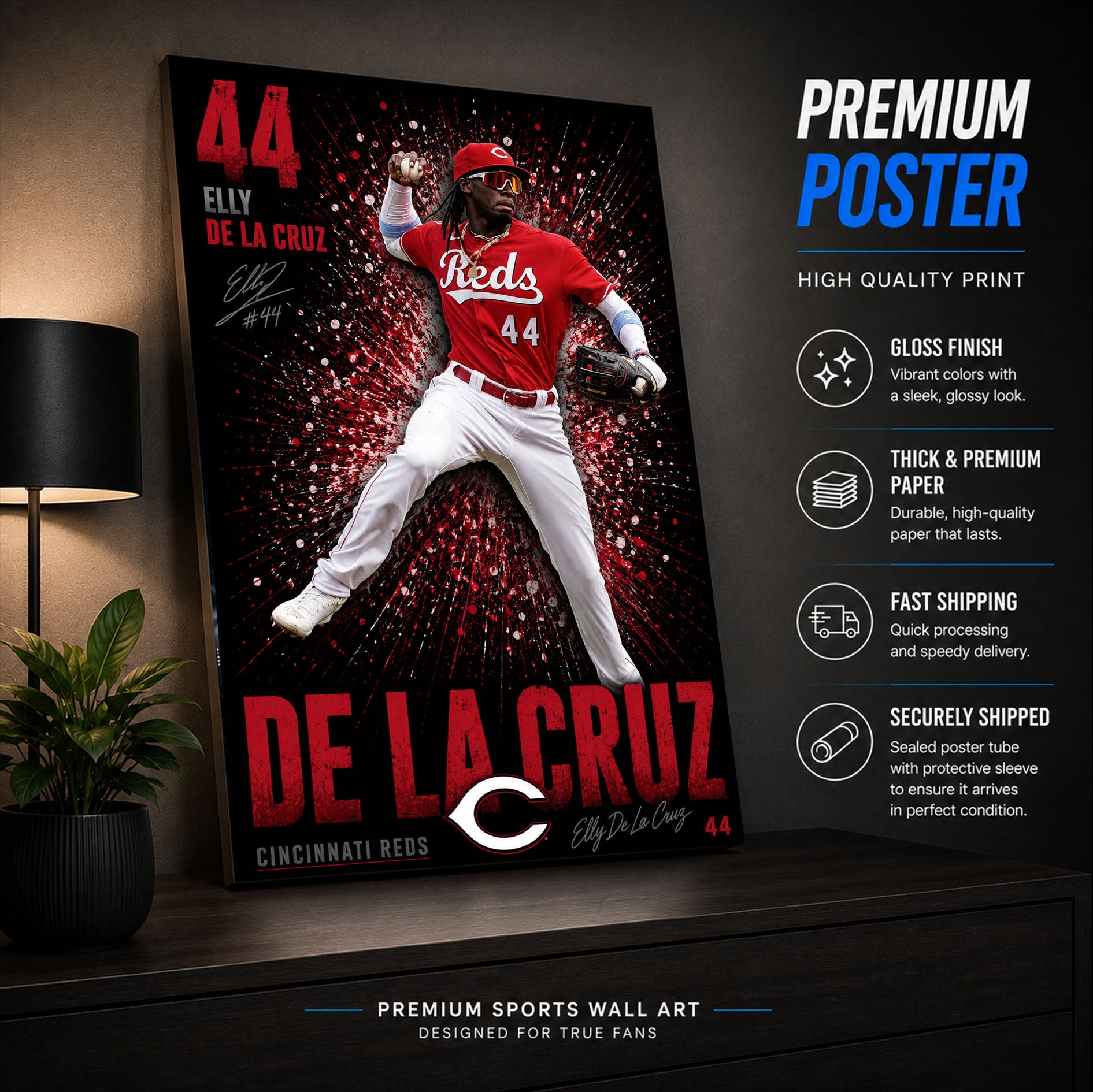 Elly De La Cruz Reds Poster or Canvas Wall Art