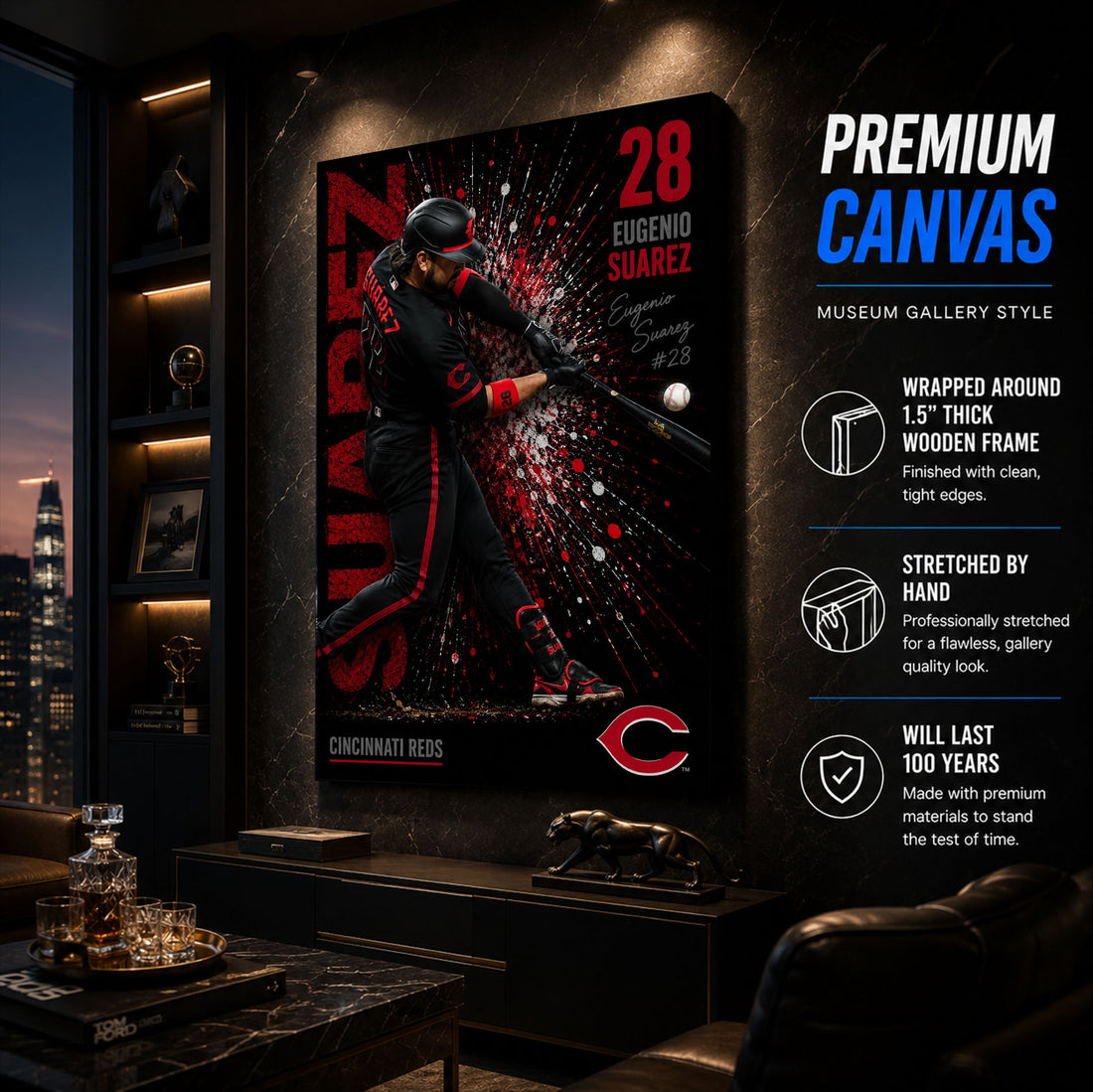 Eugenio Suarez Reds Poster or Canvas Wall Art