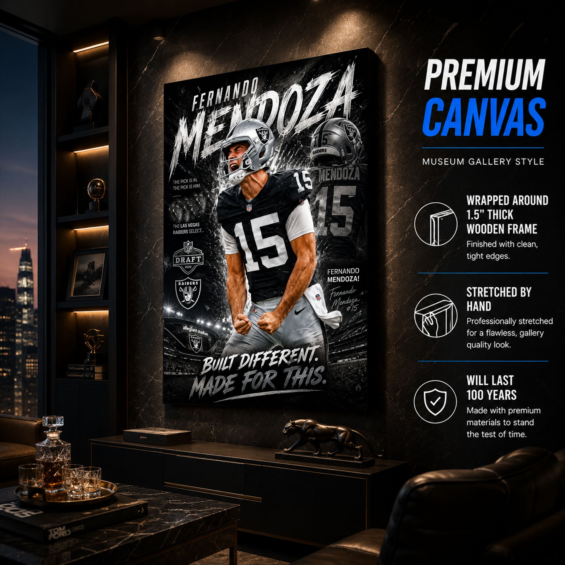 Fernando Mendoza Raiders Fan Poster or Canvas Wall Art