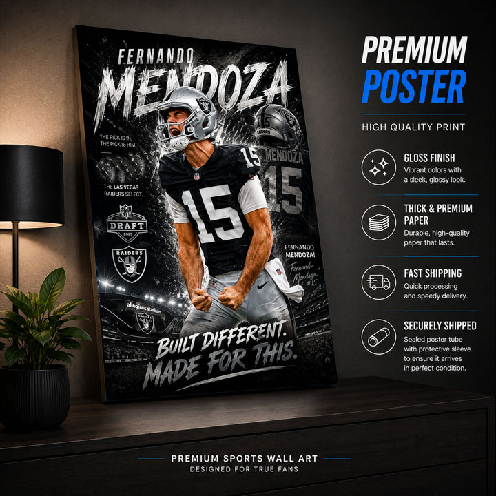 Fernando Mendoza Raiders Fan Poster or Canvas Wall Art